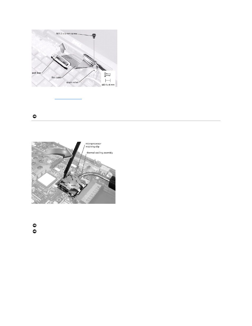 Microprocessor thermal cooling assembly | Dell Inspiron 8000 User Manual | Page 28 / 53