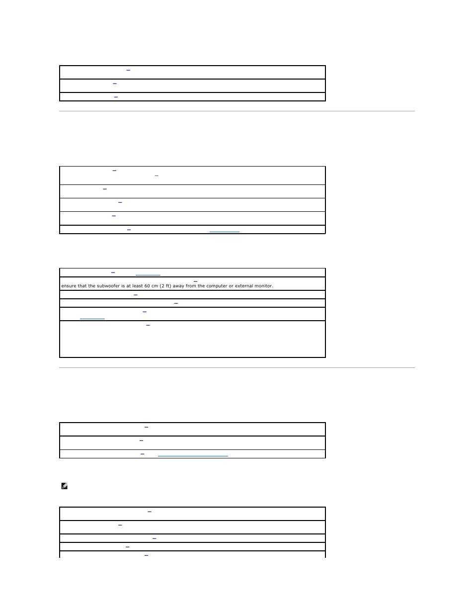 Video and display problems, Sound and speaker problems, If the display is blank | If the display is difficult to read, Integrated speakers, External speakers | Dell Inspiron 8000 User Manual | Page 43 / 53