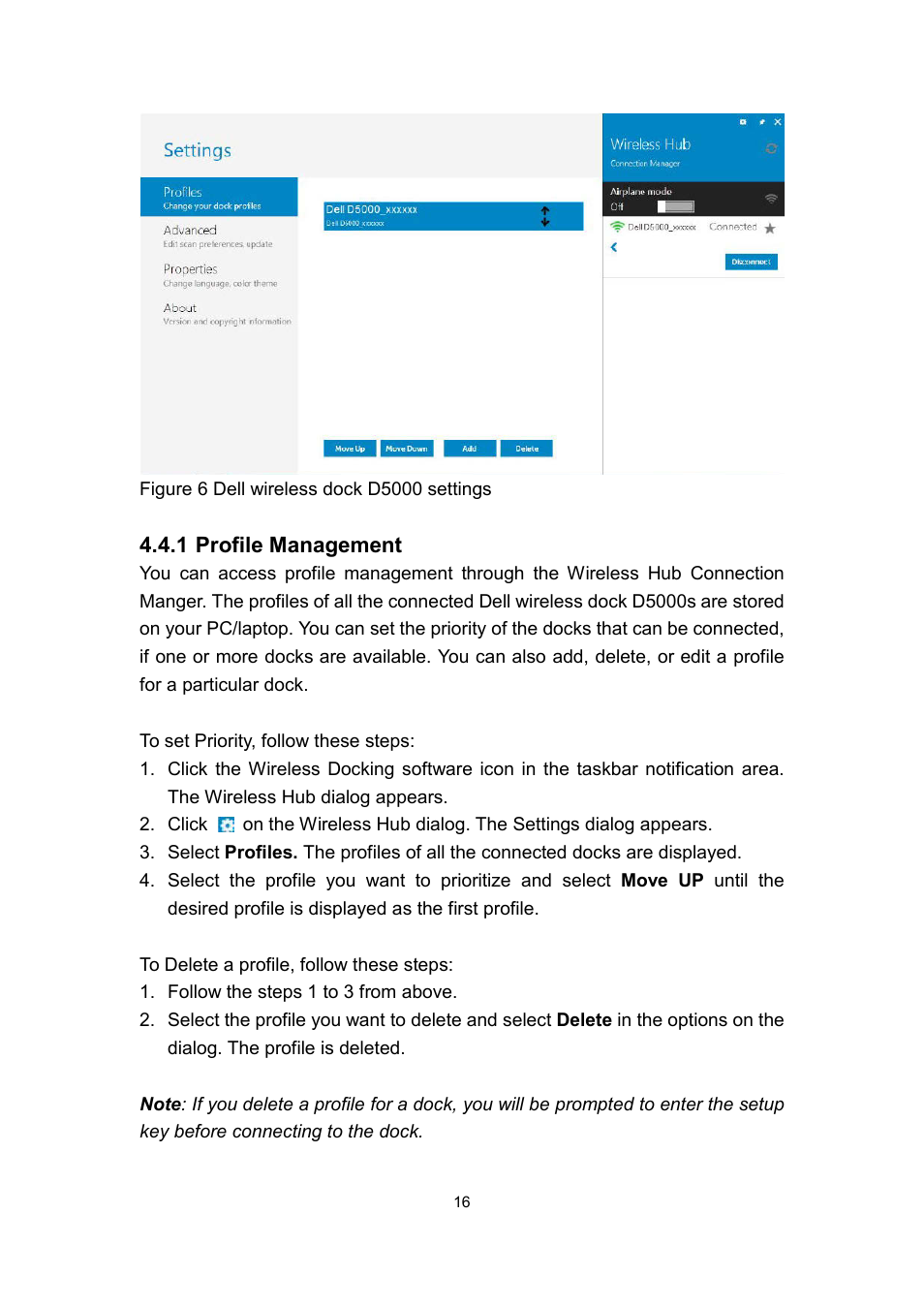 1 profile management | Dell Wireless Dock User Manual | Page 20 / 52
