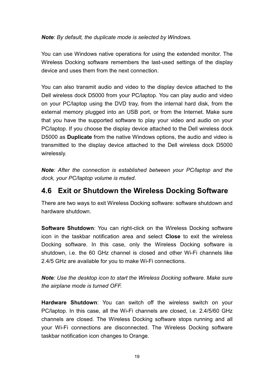 6 exit or shutdown the wireless docking software | Dell Wireless Dock User Manual | Page 23 / 52