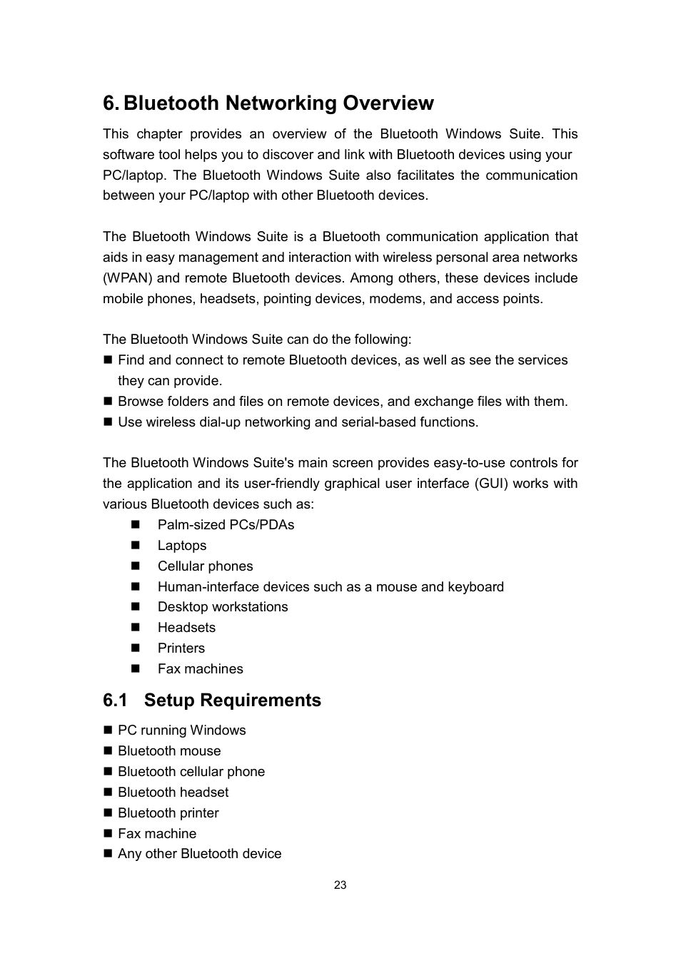 Bluetooth networking overview, 1 setup requirements | Dell Wireless Dock User Manual | Page 27 / 52