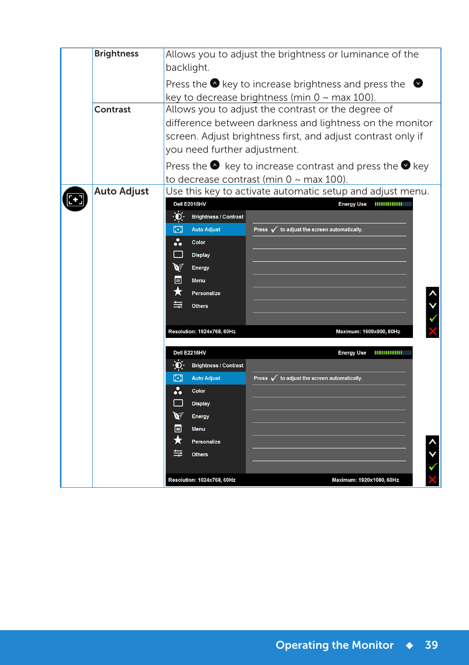 Dell E2215HV Monitor User Manual | Page 39 / 82