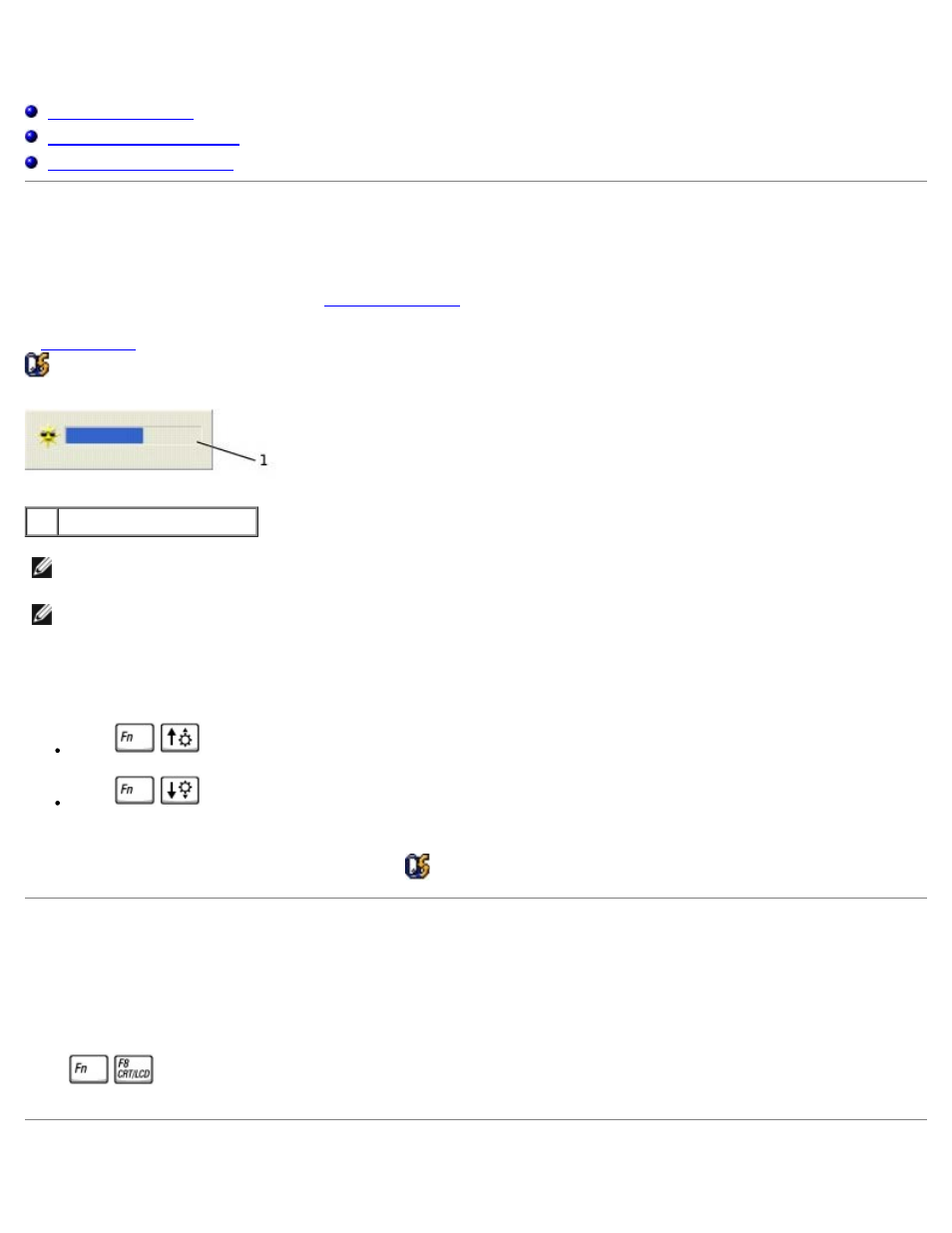 Using the display, Adjusting brightness, Switching the video image | Dell LATITUDE D400 User Manual | Page 68 / 98