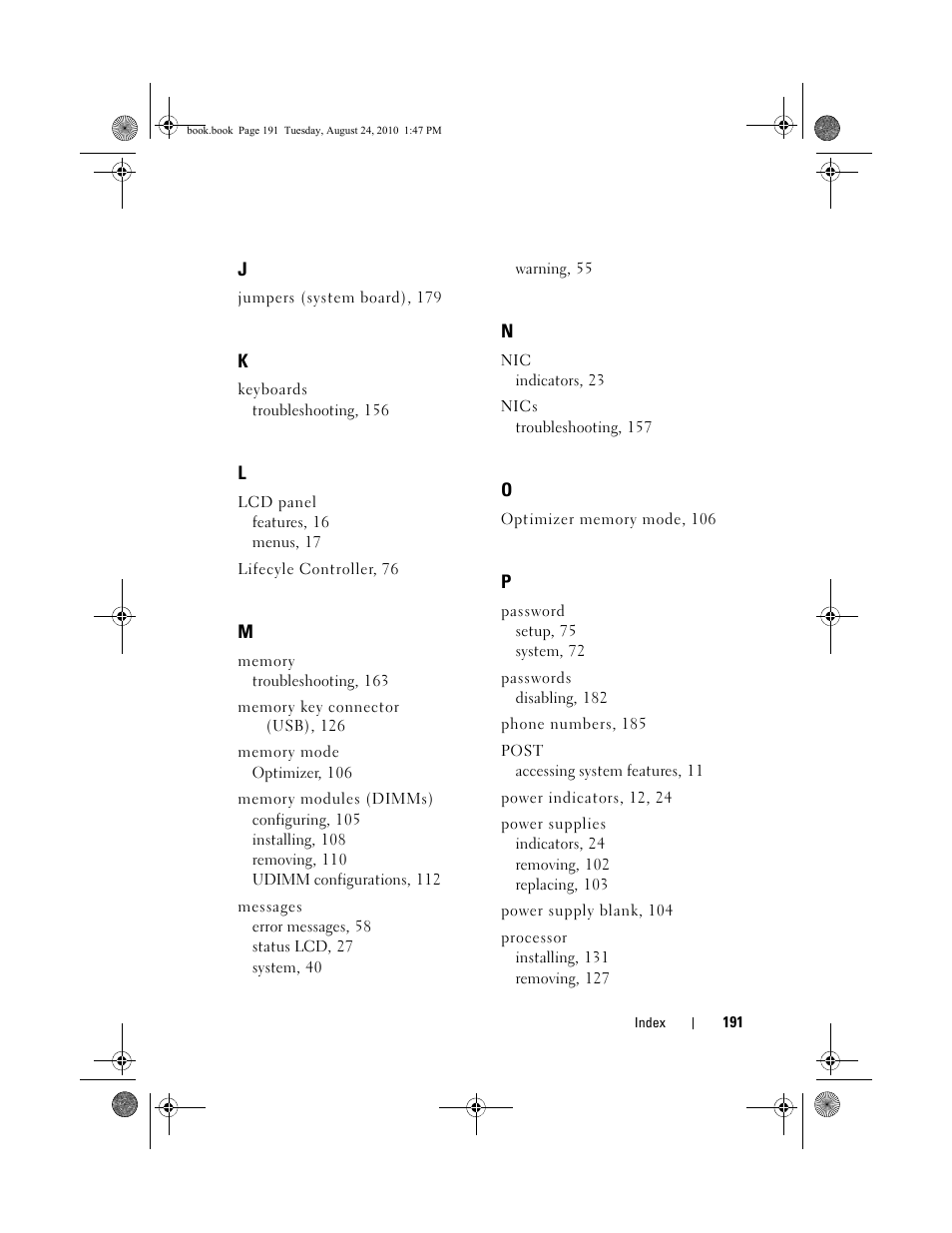 Dell POWEREDGE R515 User Manual | Page 191 / 194