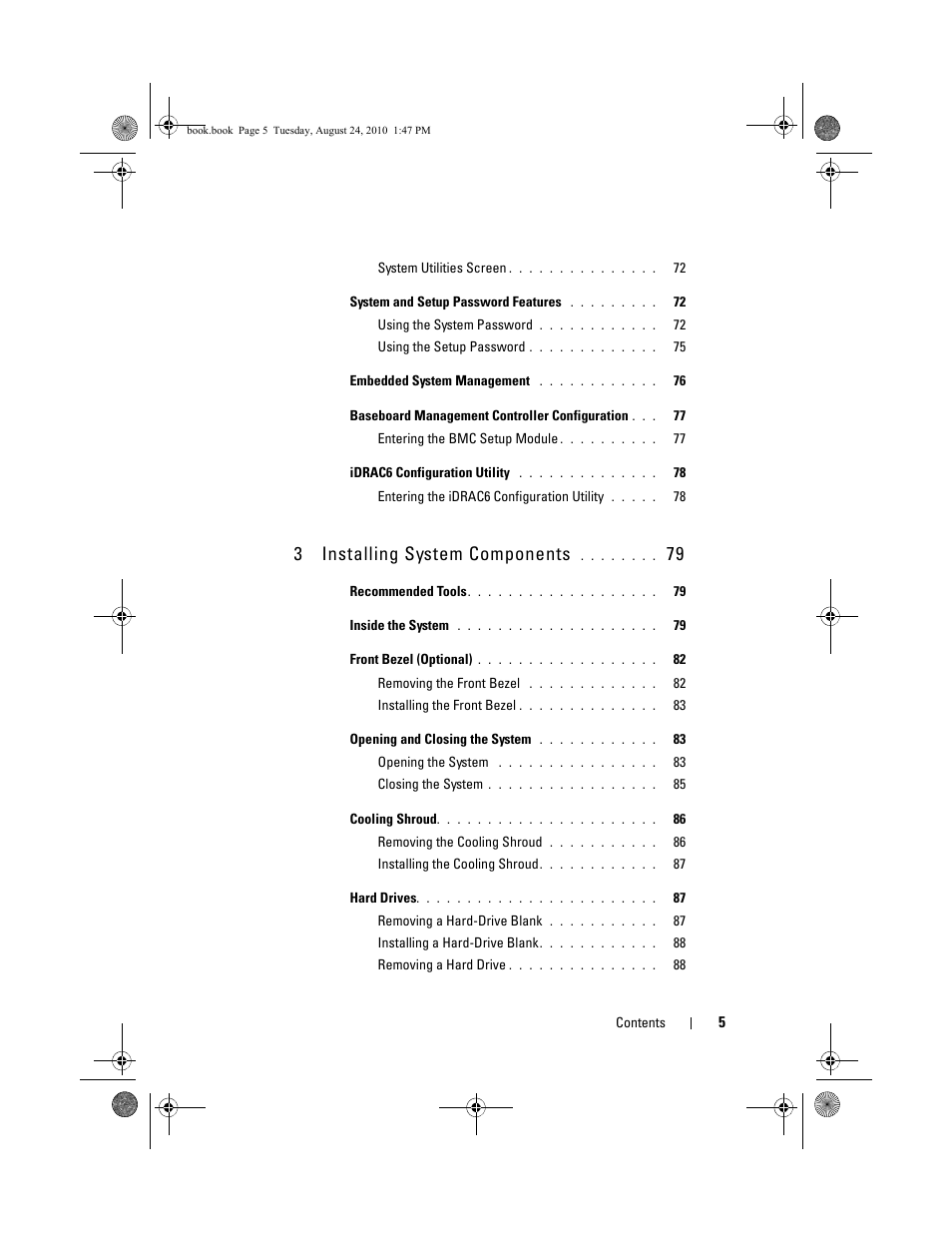 3 installing system components | Dell POWEREDGE R515 User Manual | Page 5 / 194