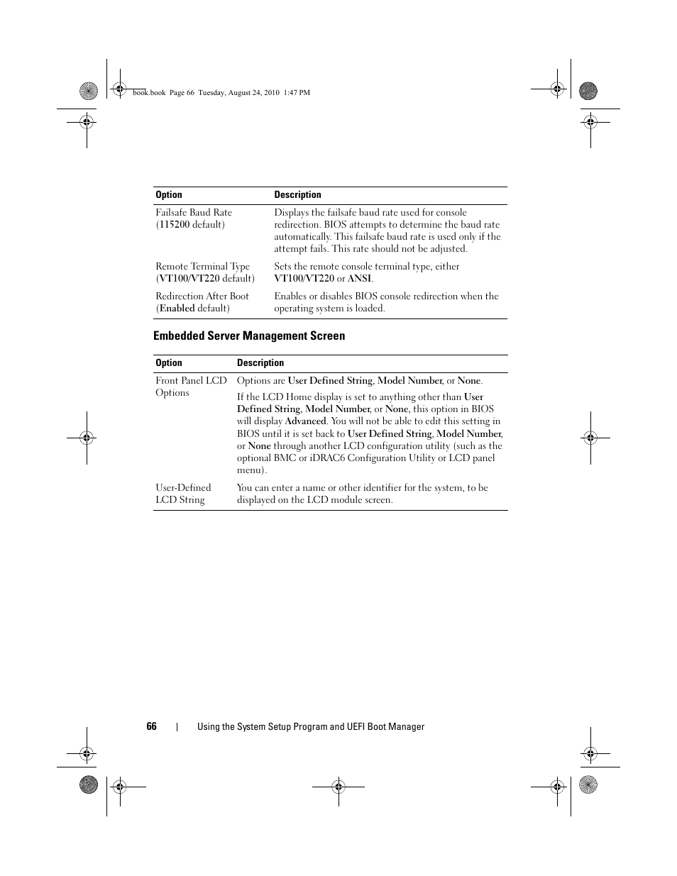 Embedded server management screen | Dell POWEREDGE R515 User Manual | Page 66 / 194
