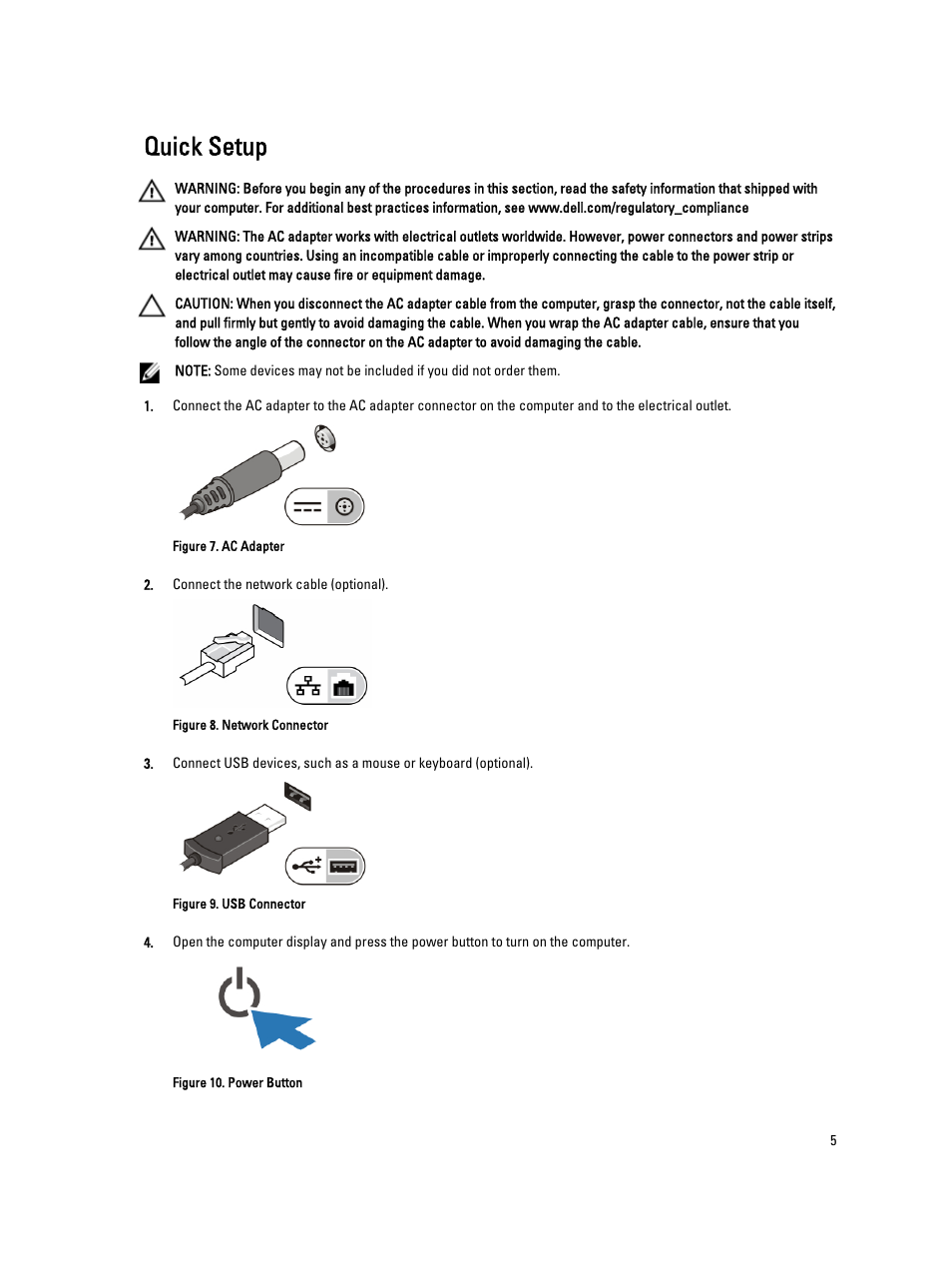 Quick setup | Dell Latitude E5440 (Late 2013) User Manual | Page 5 / 7