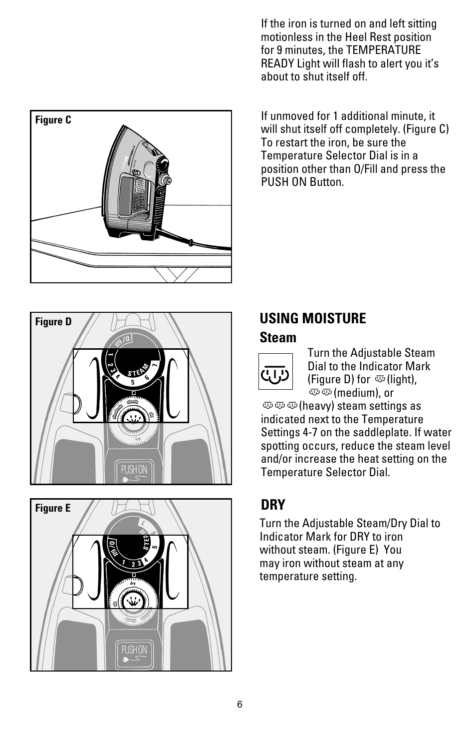 Using moisture steam | Black & Decker F611 User Manual | Page 6 / 12