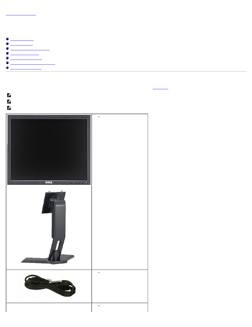 Dell p170s/p190s flat panel monitor user's guide, About your monitor, Package contents | Dell P170s Monitor User Manual | Page 28 / 37