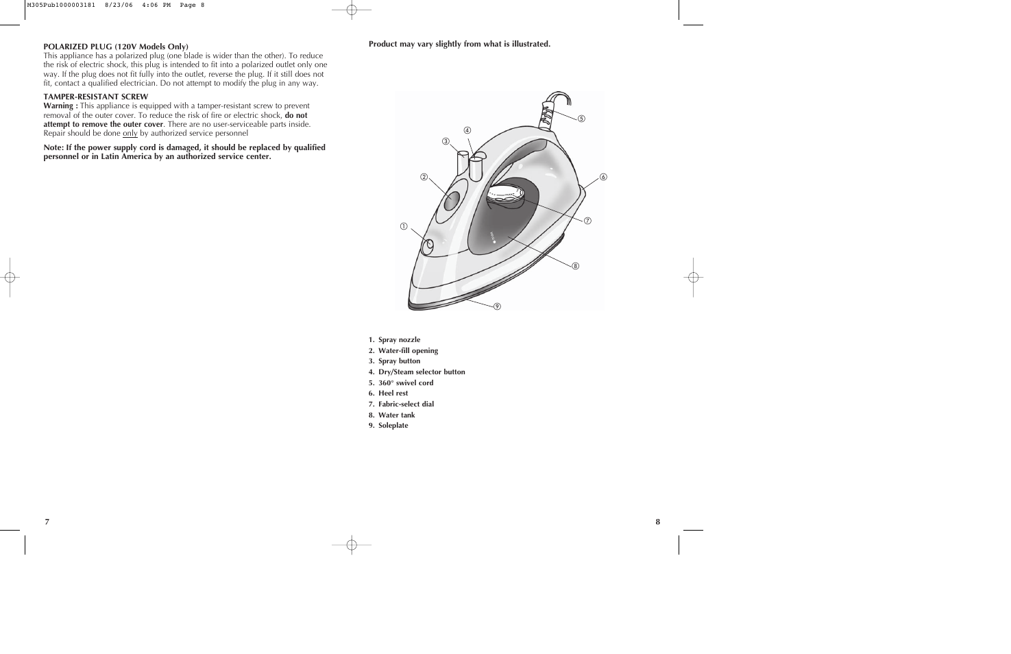 Black & Decker M305 User Manual | Page 5 / 9