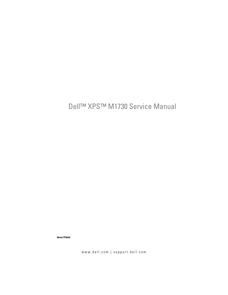 Dell XPS M1730 (M1730, Late 2007) User Manual | 88 pages