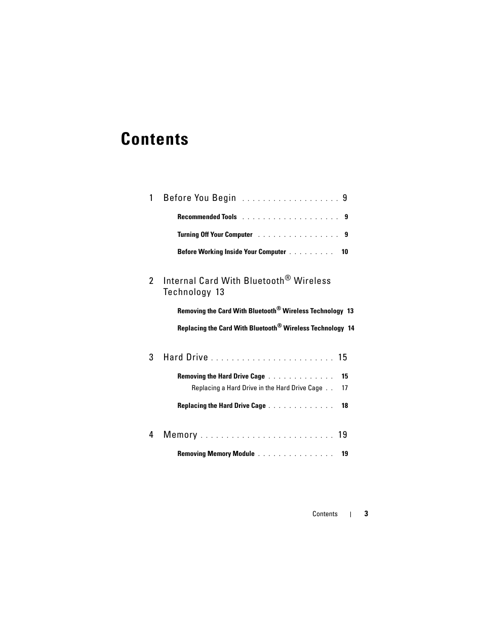 Dell XPS M1730 (M1730, Late 2007) User Manual | Page 3 / 88