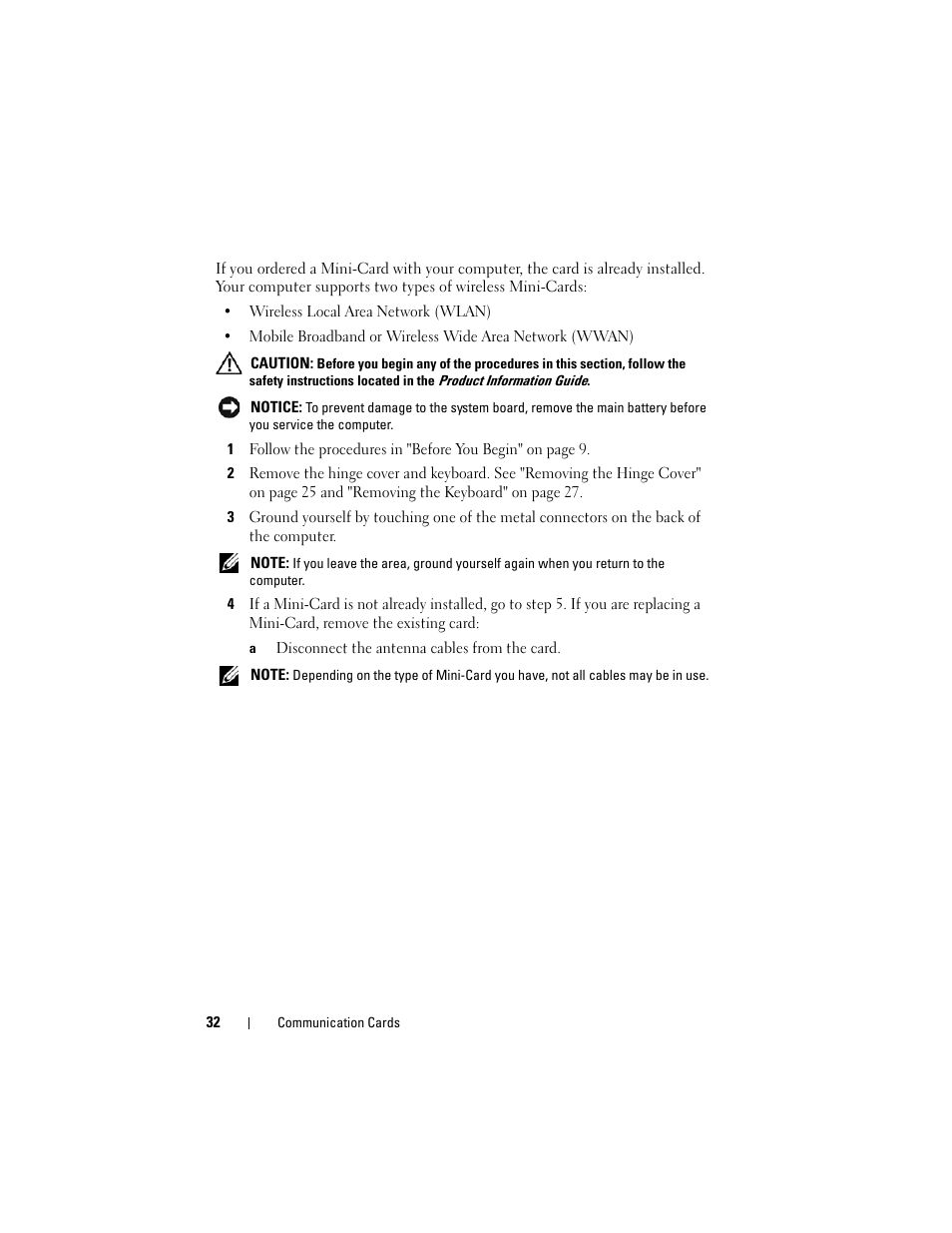 Dell XPS M1730 (M1730, Late 2007) User Manual | Page 32 / 88