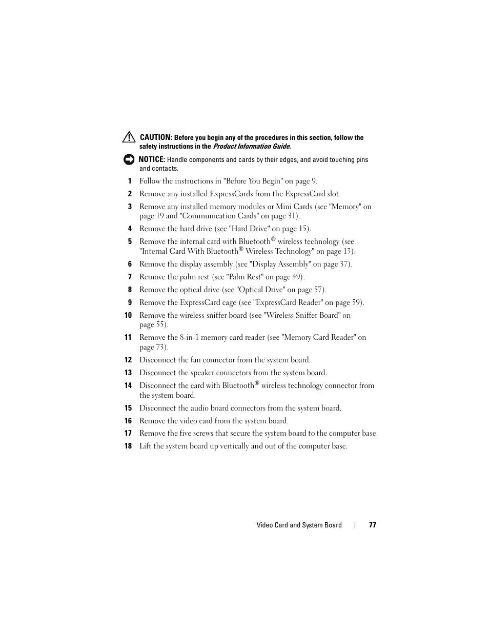 Dell XPS M1730 (M1730, Late 2007) User Manual | Page 77 / 88