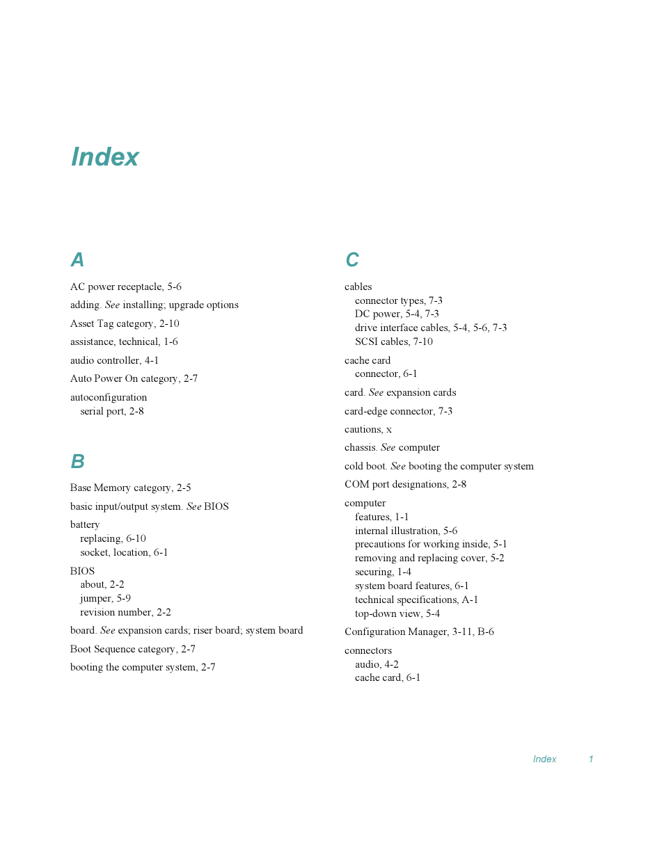 Index | Dell OptiPlex Gxi User Manual | Page 131 / 140