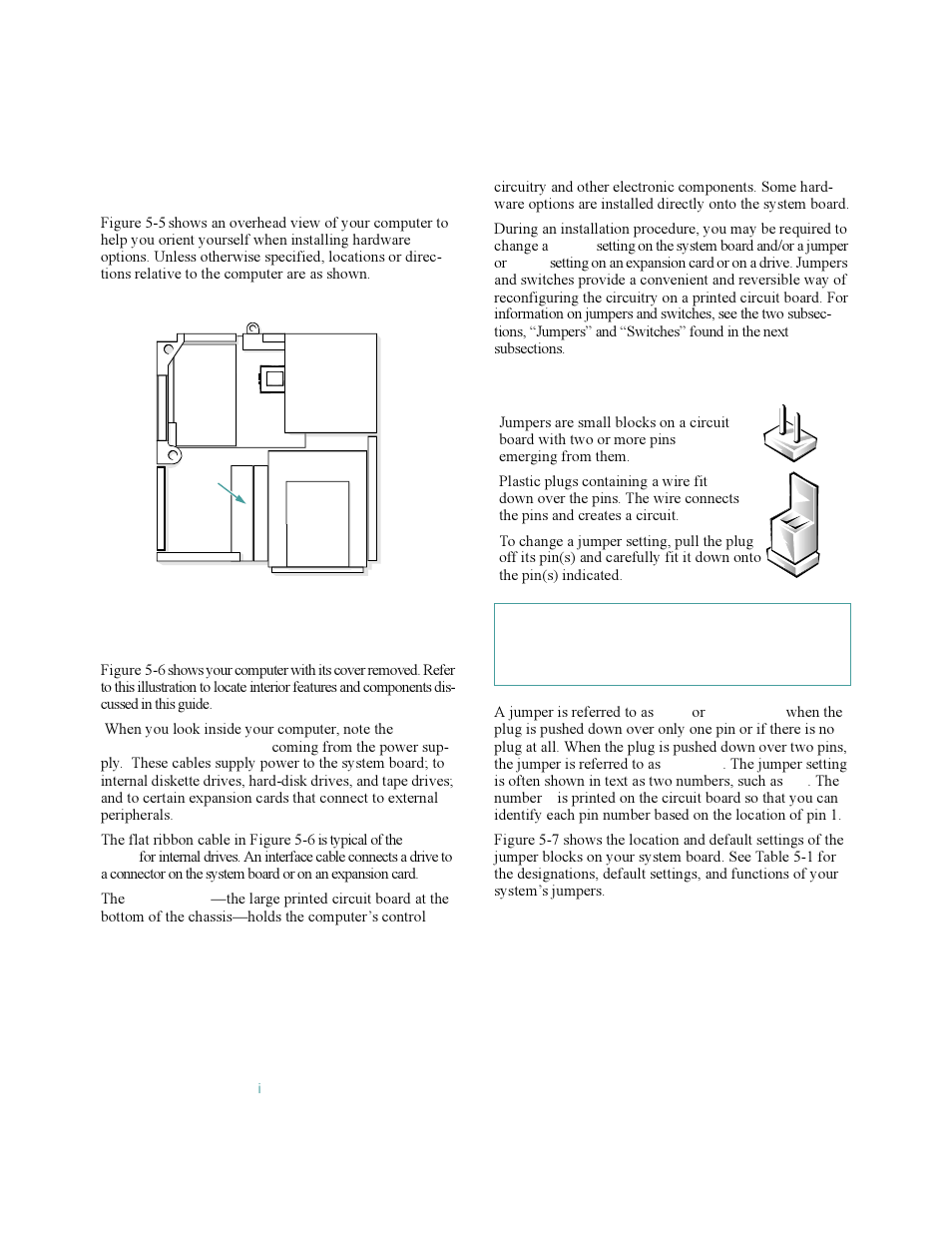 Inside your computer, Jumpers, Inside your computer -4 | Jumpers -4, Figure 5-5, Computer orientation view -4, Nside your computer | Dell OptiPlex Gxi User Manual | Page 68 / 140