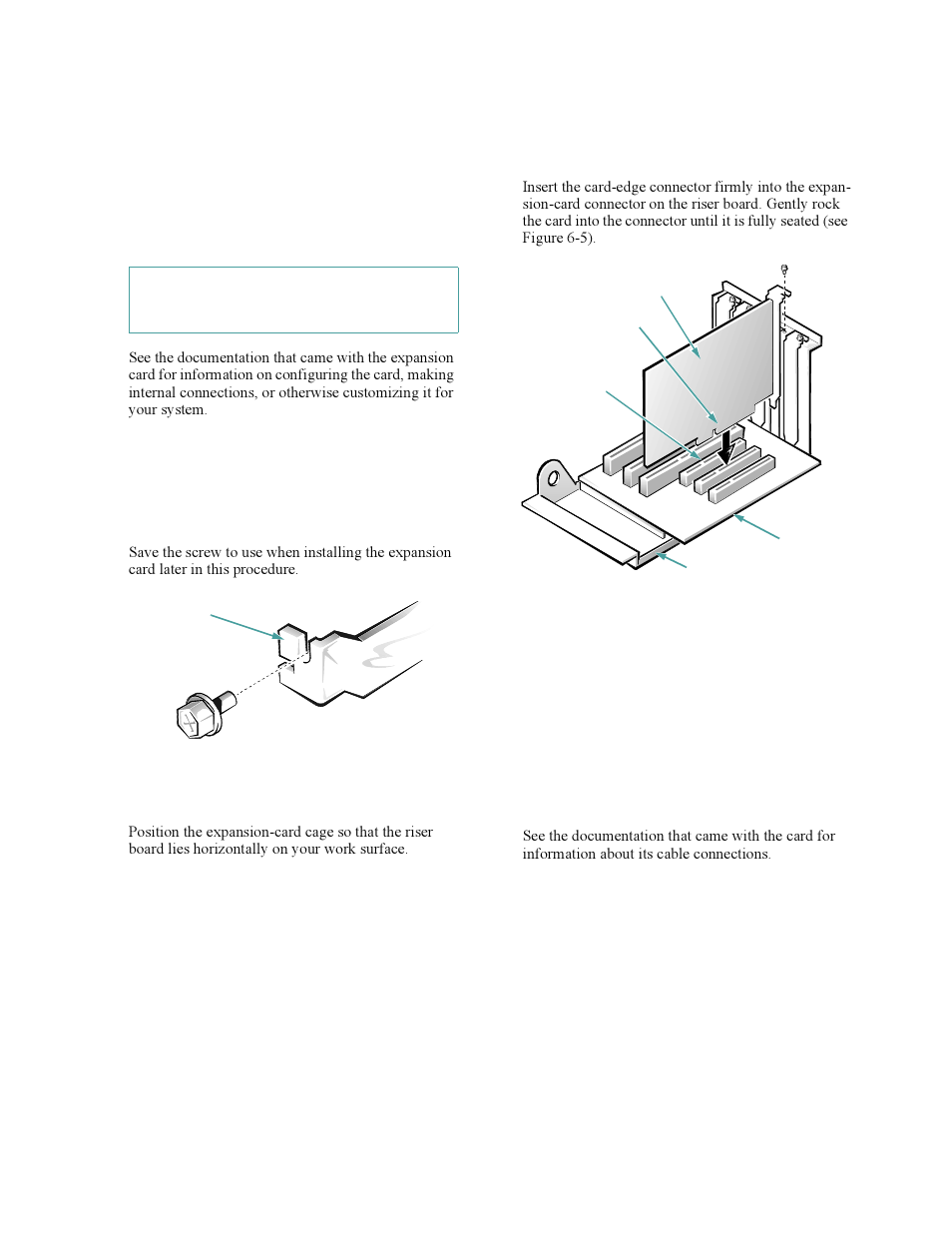 Figure 6-4, Removing the filler bracket -3, Figure 6-5 | Installing an expansion card -3 | Dell OptiPlex Gxi User Manual | Page 81 / 140