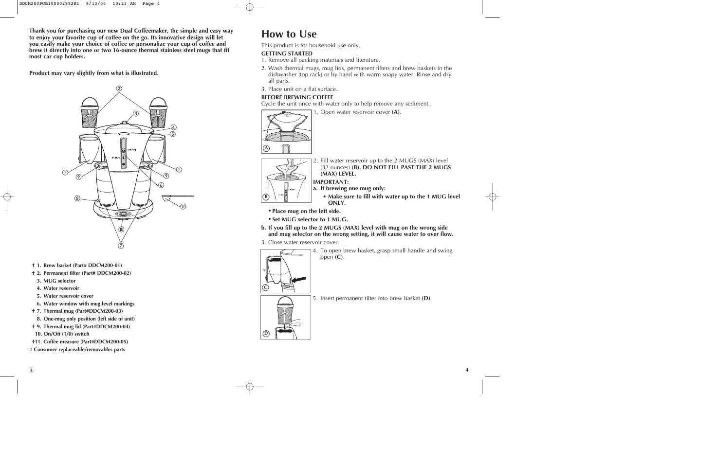 How to use | Black & Decker DDCM200 User Manual | Page 3 / 15