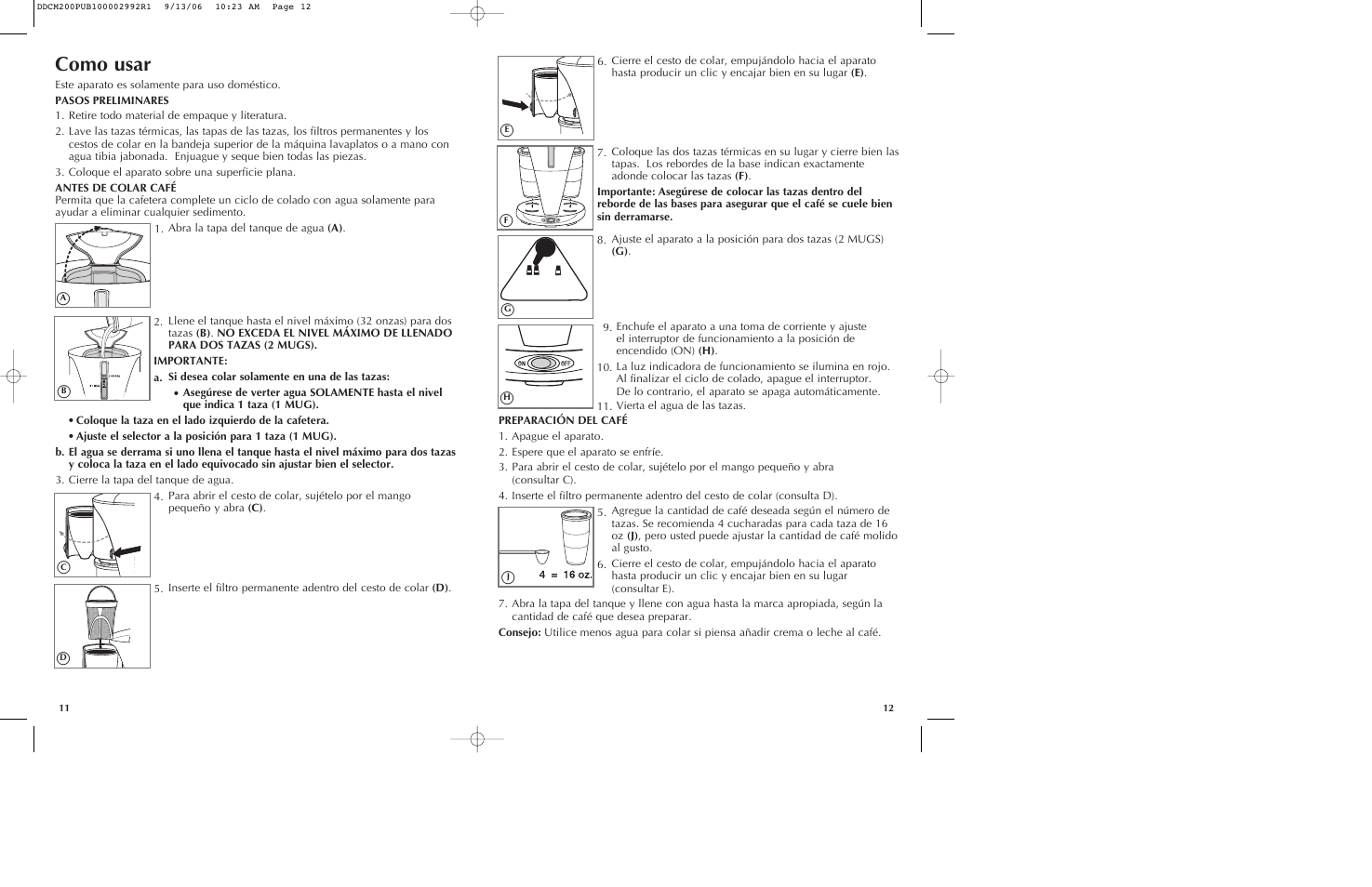 Como usar | Black & Decker DDCM200 User Manual | Page 7 / 15