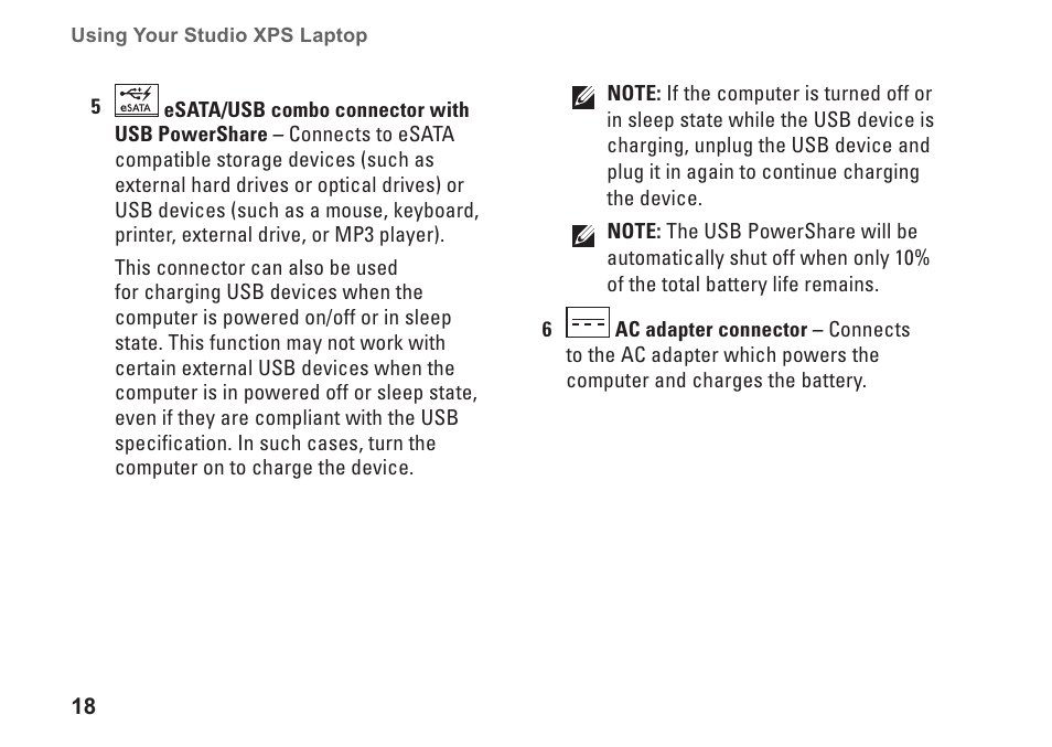 Dell Studio XPS M1640 (Mid 2010) User Manual | Page 20 / 80