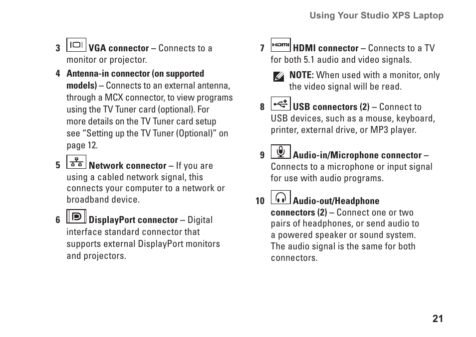 Dell Studio XPS M1640 (Mid 2010) User Manual | Page 23 / 80
