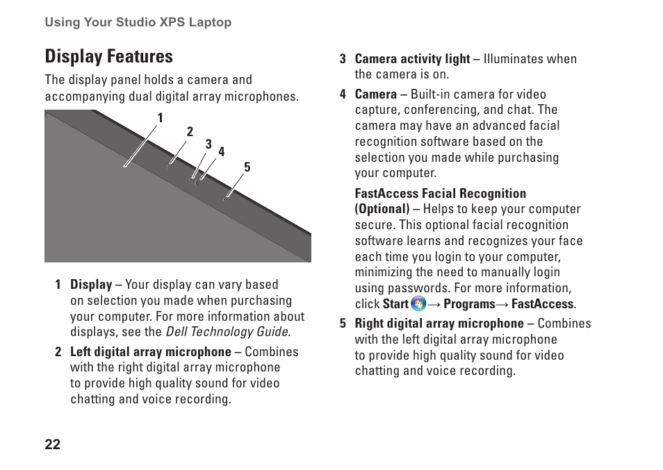 Display features | Dell Studio XPS M1640 (Mid 2010) User Manual | Page 24 / 80