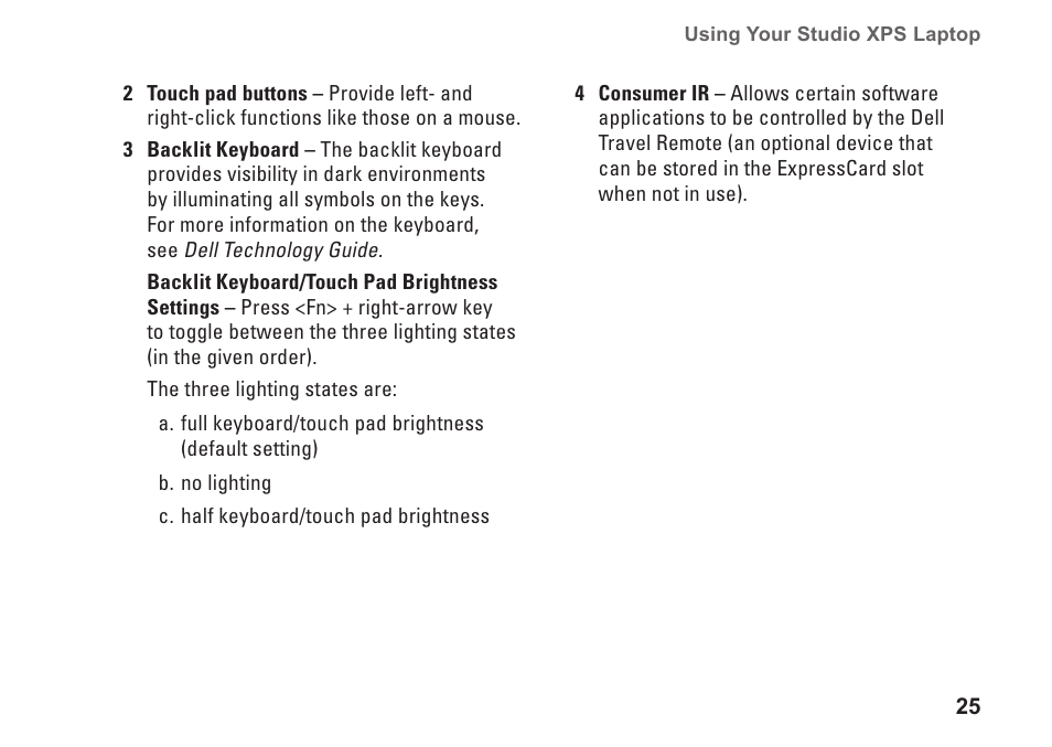 Dell Studio XPS M1640 (Mid 2010) User Manual | Page 27 / 80