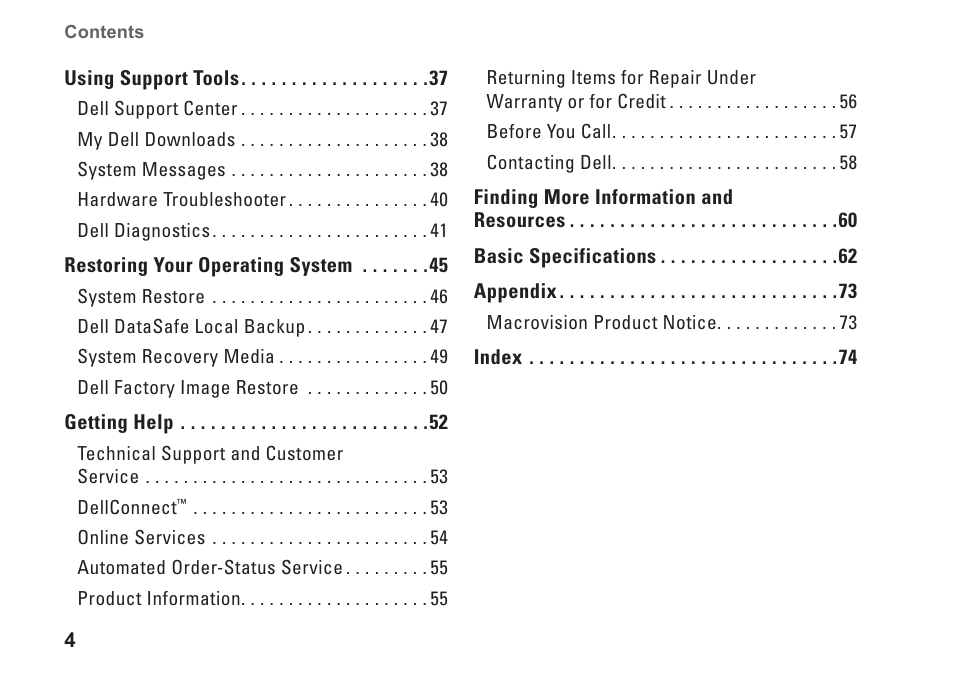 Dell Studio XPS M1640 (Mid 2010) User Manual | Page 6 / 80