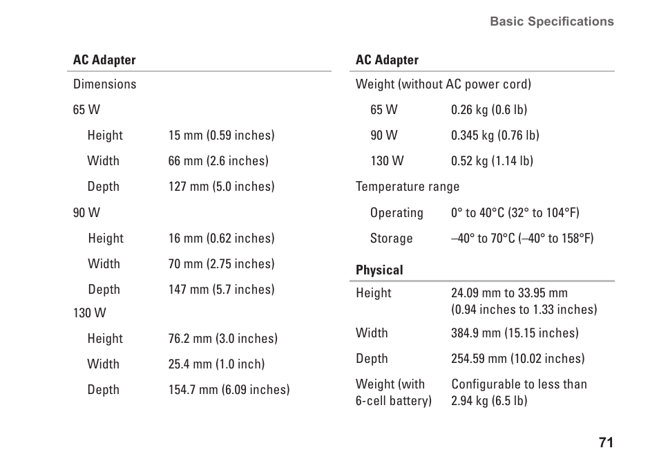 Dell Studio XPS M1640 (Mid 2010) User Manual | Page 73 / 80