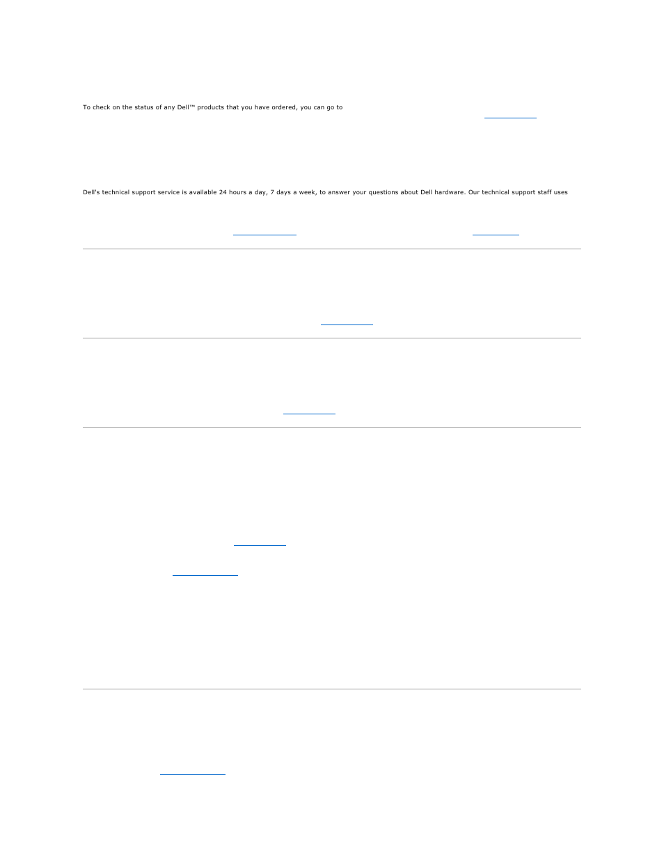 Problems with your order, Product information, Returning items for warranty repair or credit | Before you call, Technical support service | Dell OptiPlex 170L User Manual | Page 44 / 143