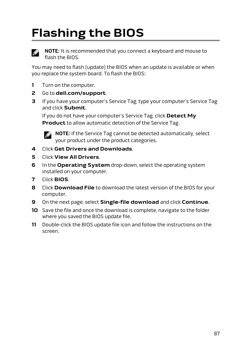 Flashing the bios | Dell Alienware Alpha (Late 2014) User Manual | Page 87 / 87
