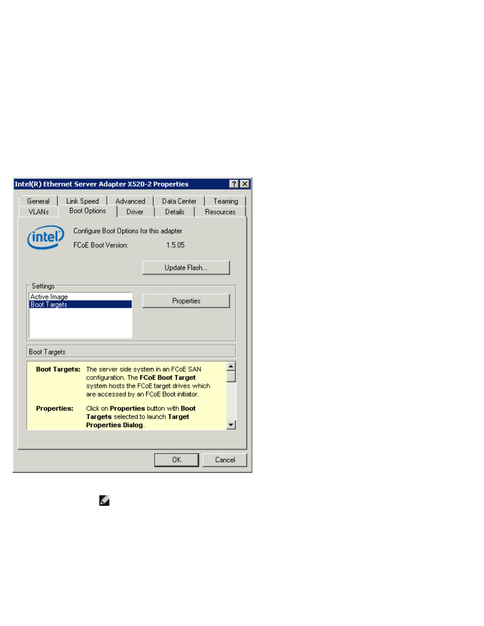 Network adapter device's property window tabs | Dell Intel PRO Family of Adapters User Manual | Page 21 / 61