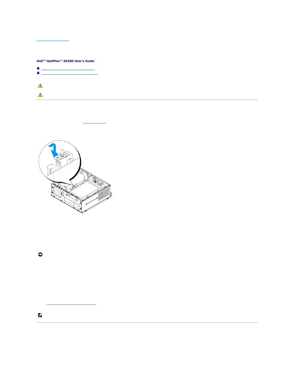 Chassis intrusion switch, Replacing the chassis intrusion switch, Resetting the chassis intrusion detector | Dell OptiPlex SX280 User Manual | Page 24 / 95