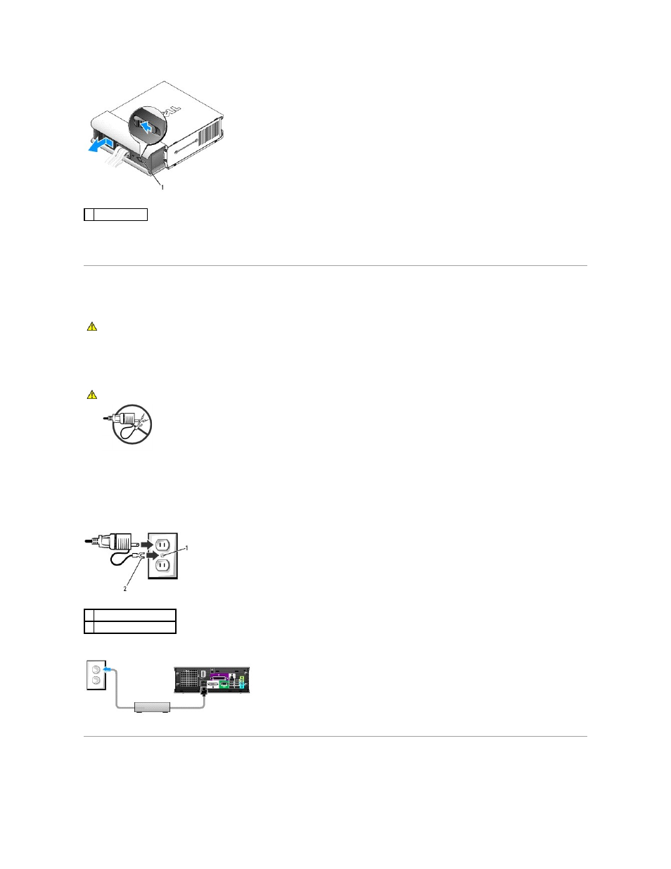 Connecting the power adapter, Badge | Dell OptiPlex SX280 User Manual | Page 7 / 95