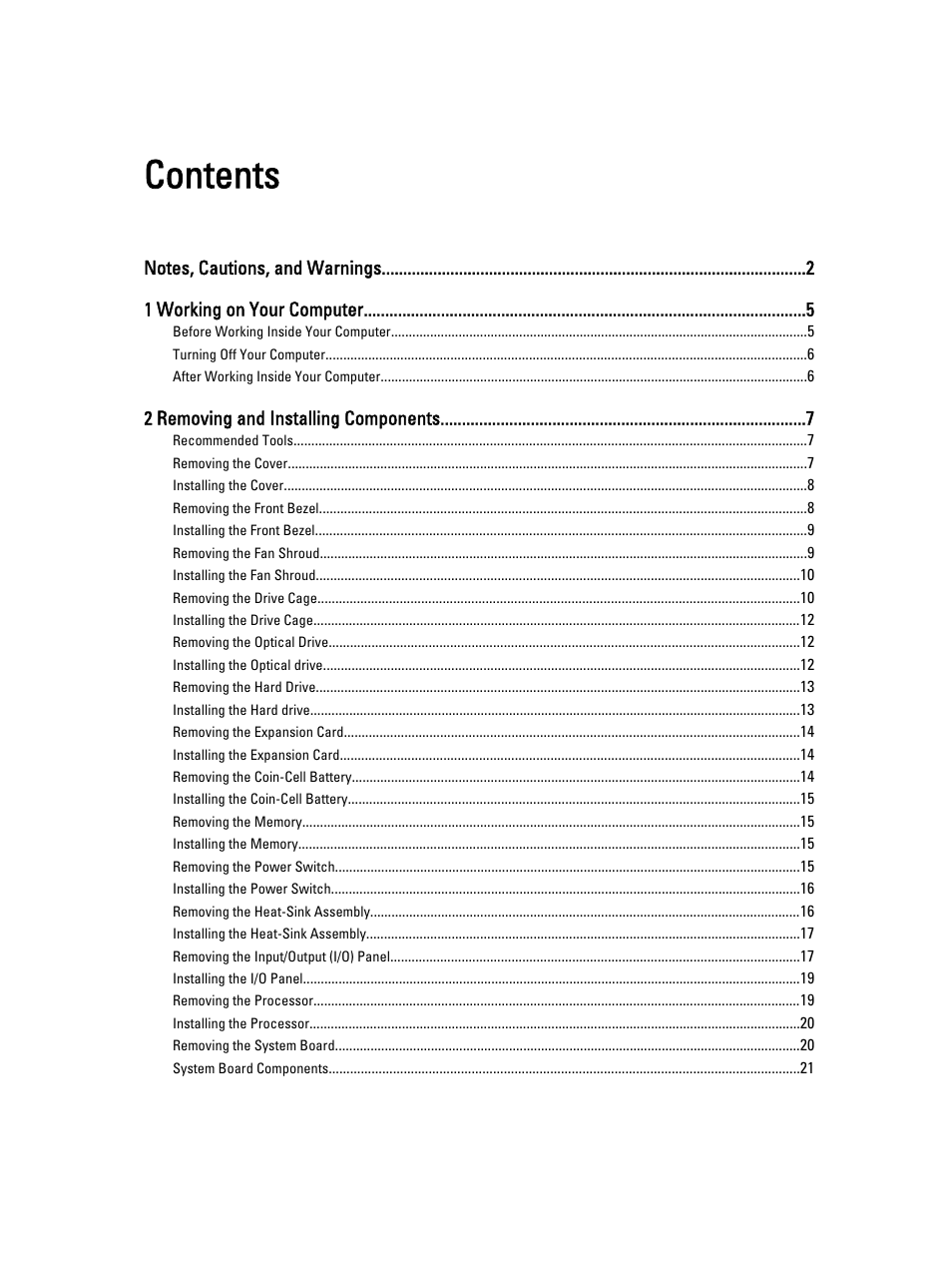 Dell Vostro 270s (Late 2012) User Manual | Page 3 / 41