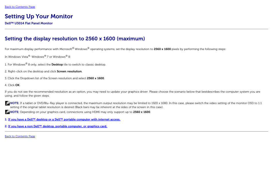 Setting up your monitor | Dell U3014 Monitor User Manual | Page 3 / 72