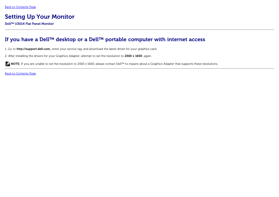 Setting up your monitor | Dell U3014 Monitor User Manual | Page 71 / 72