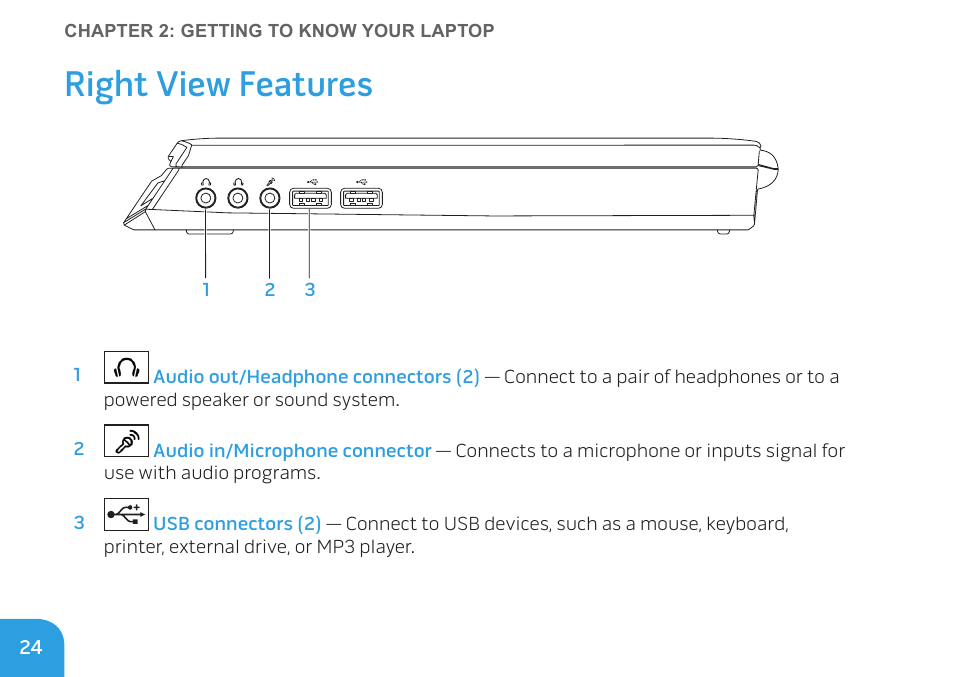 Right view features | Dell Alienware M11x R2 (Mid 2010) User Manual | Page 24 / 112