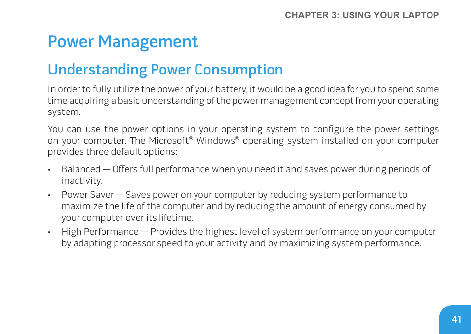 Power management, Understanding power consumption | Dell Alienware M11x R2 (Mid 2010) User Manual | Page 41 / 112