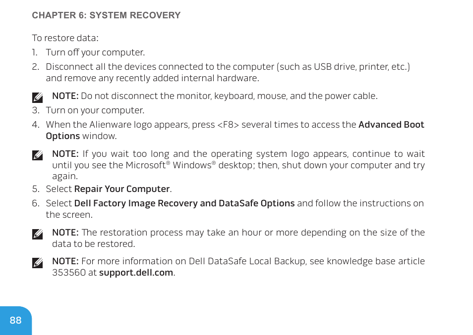 Dell Alienware M11x R2 (Mid 2010) User Manual | Page 88 / 112