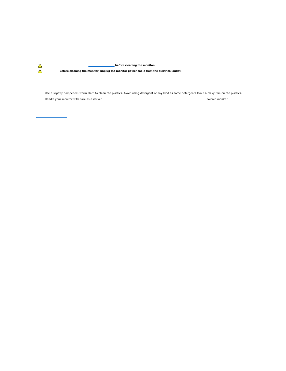 Maintenance guidelines, Caring for your monitor | Dell E2210H Monitor User Manual | Page 10 / 30