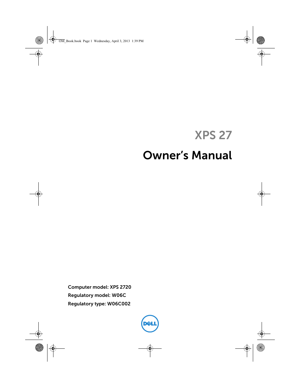 Dell XPS One 2720 (Mid 2013) User Manual | 117 pages