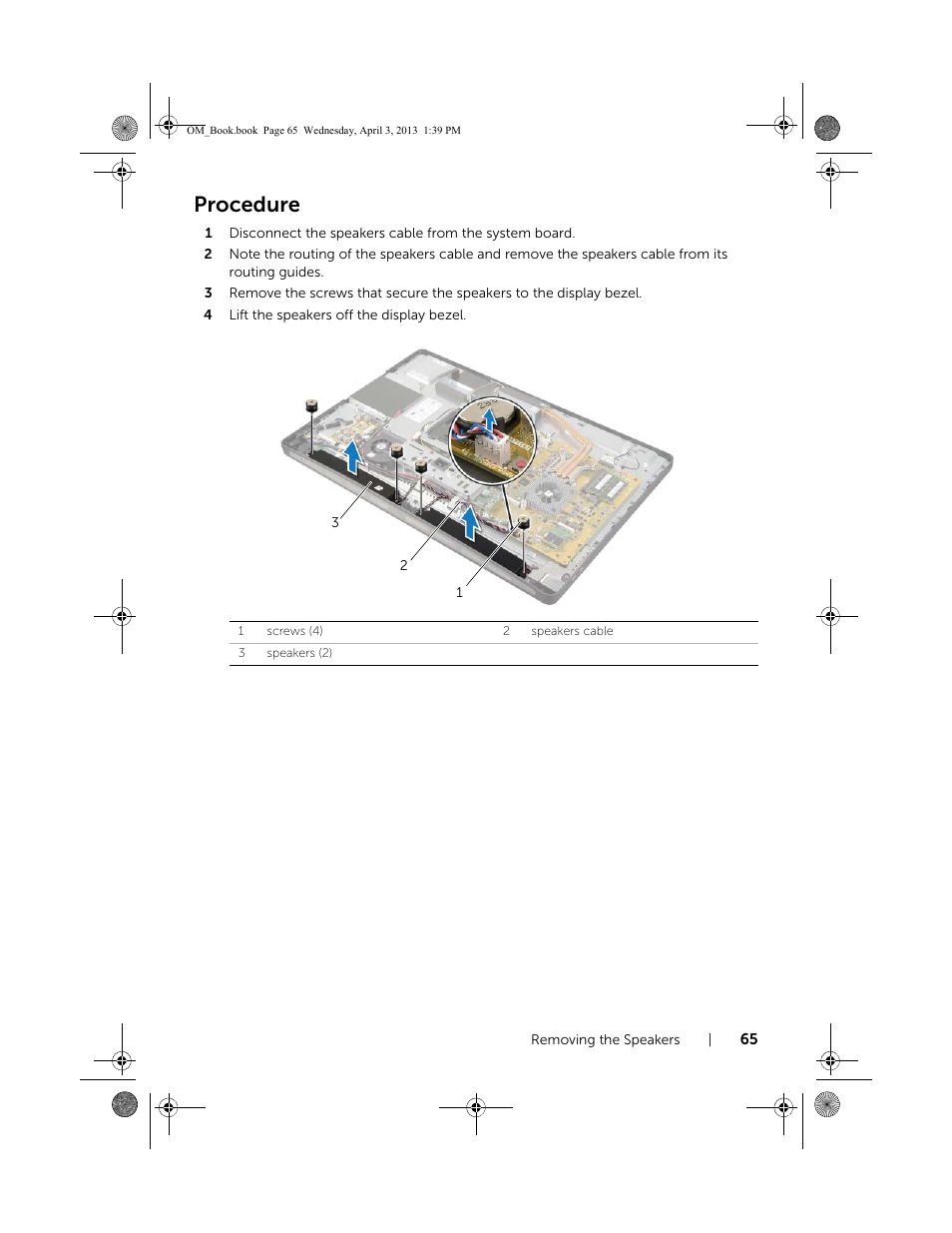 Procedure | Dell XPS One 2720 (Mid 2013) User Manual | Page 65 / 117