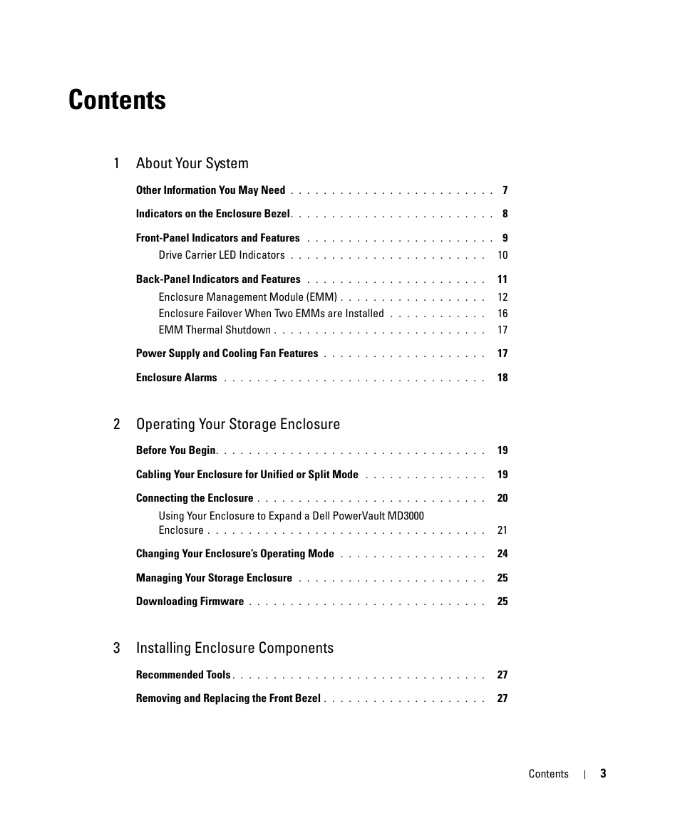 Dell POWERVAULT MD1000 User Manual | Page 3 / 64
