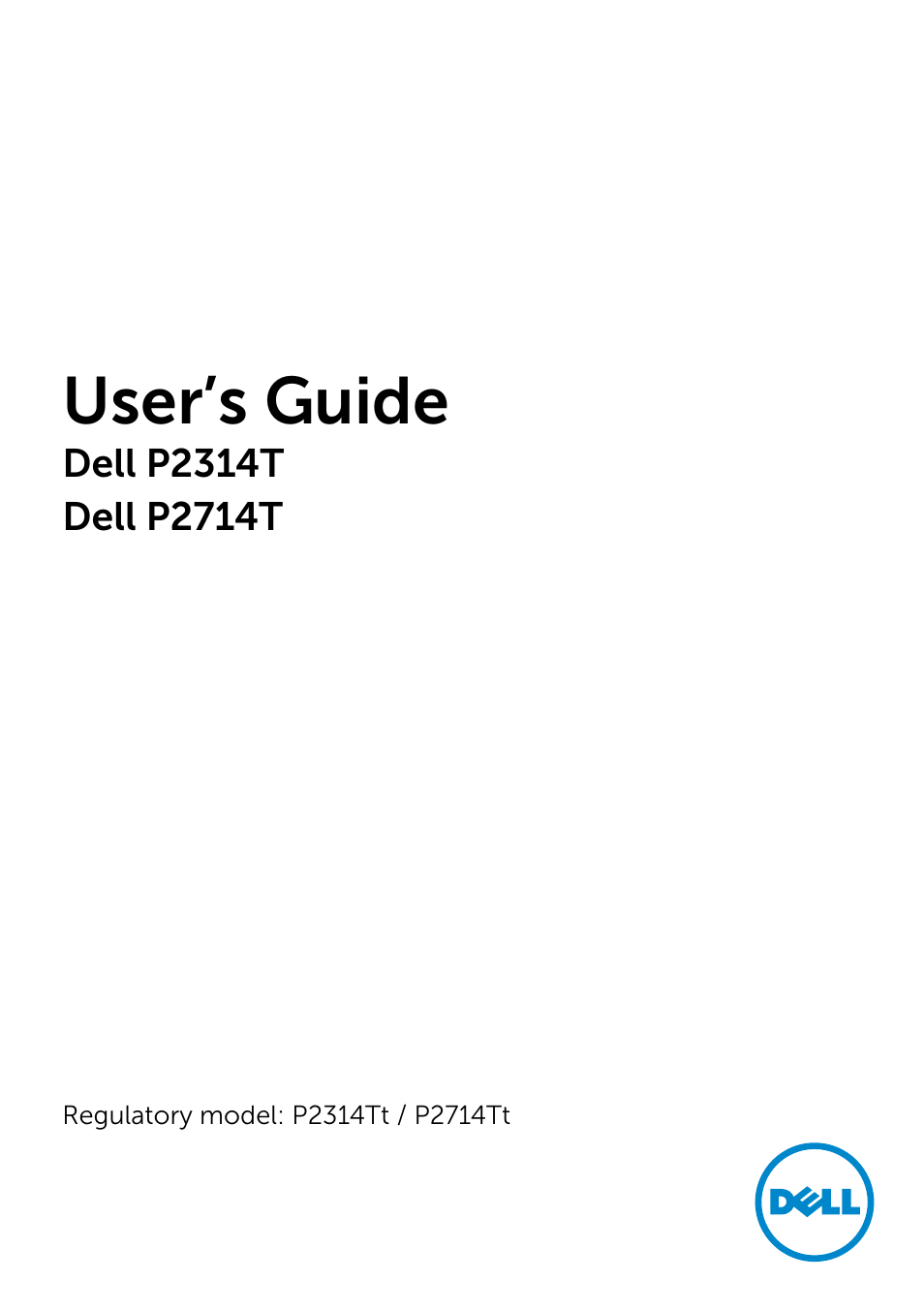 Dell P2314T Multi Touch Monitor with LED User Manual | 52 pages