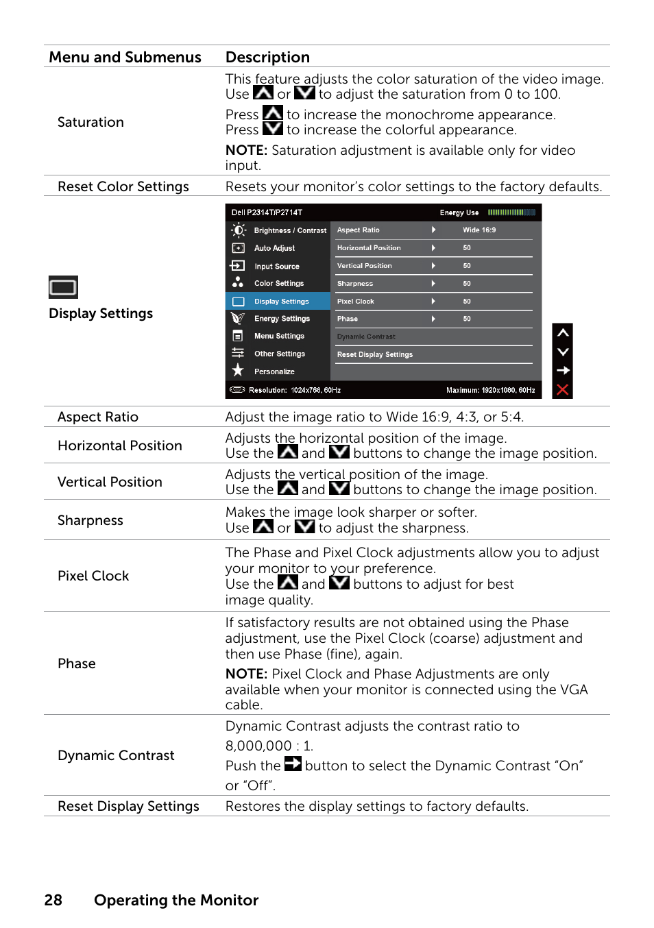 Dell P2314T Multi Touch Monitor with LED User Manual | Page 28 / 52