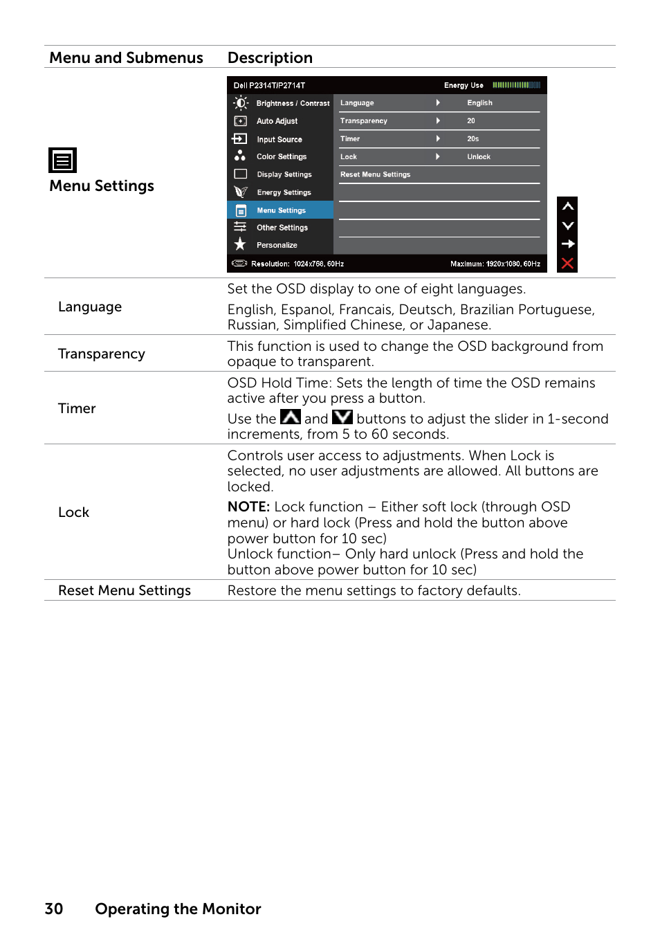 Dell P2314T Multi Touch Monitor with LED User Manual | Page 30 / 52