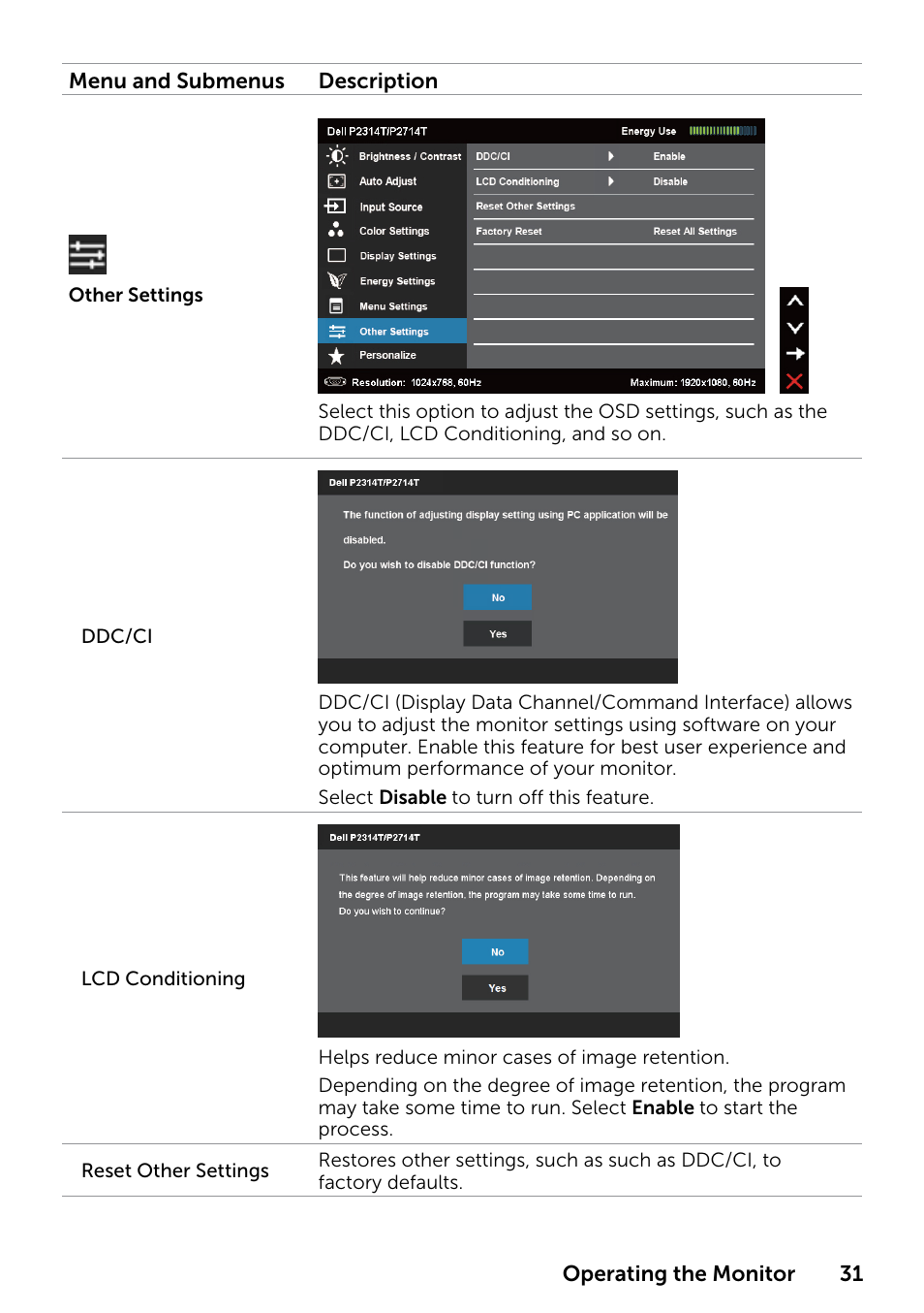 Dell P2314T Multi Touch Monitor with LED User Manual | Page 31 / 52