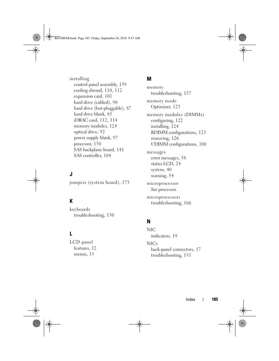 Dell PowerEdge R415 User Manual | Page 185 / 188