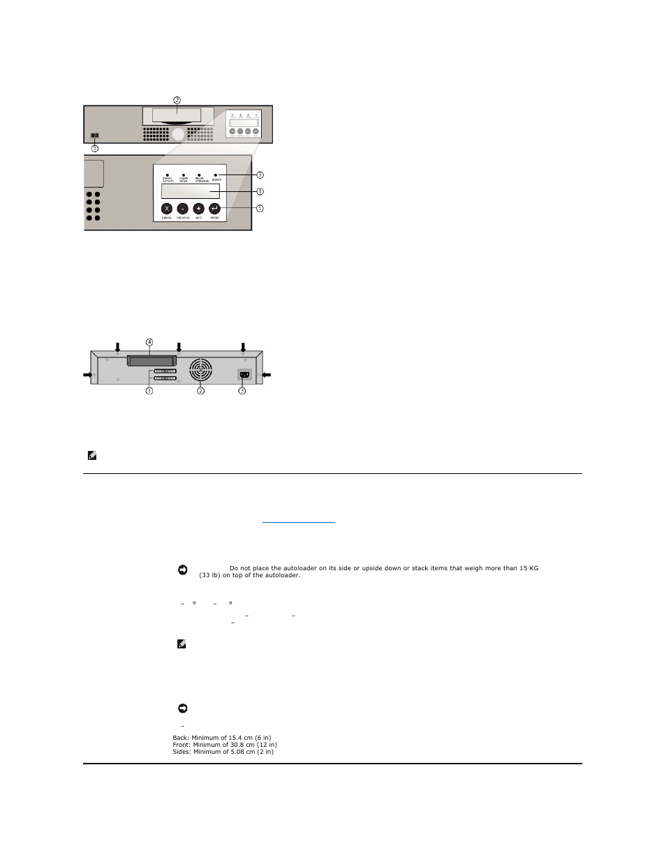 Choose a location for the autoloader (see, Choosing a location, Unpacking the autoloader | Dell PowerVault 122T LTO (Autoloader) User Manual | Page 25 / 39